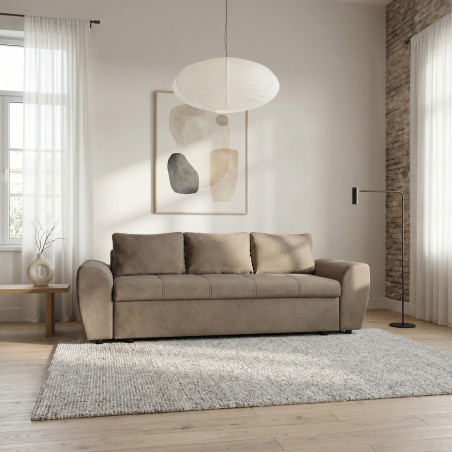 Canapea Extensibila Lorena Lux, 3 Locuri, Spatiu Depozitare, Maro, 250 Cm-01