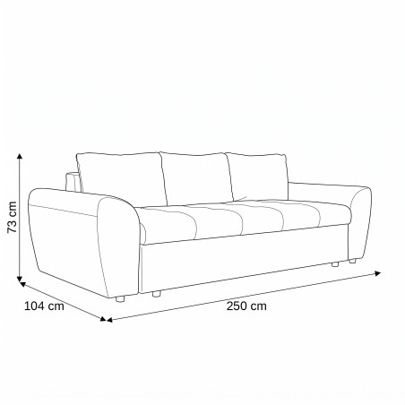 Canapea Extensibila Lorena Lux, 3 Locuri, Spatiu Depozitare, Maro, 250 Cm-01