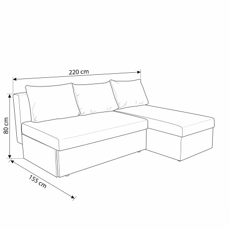 Coltar Extensibil Cu Lada, Blue Interschimbabil Stanga/Dreapta, LUIS 16, 220 X 80 X 155 Cm-01