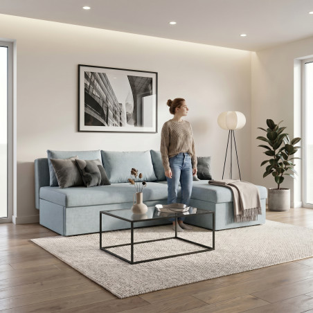 Coltar Extensibil Cu Lada, Blue Interschimbabil Stanga/Dreapta, Icon 84, 220 X 80 X 155 Cm-01