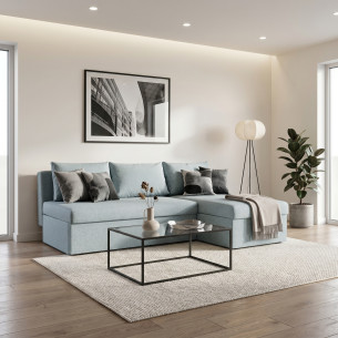 Coltar Extensibil Cu Lada, Blue Interschimbabil Stanga/Dreapta, Icon 84, 220 X 80 X 155 Cm