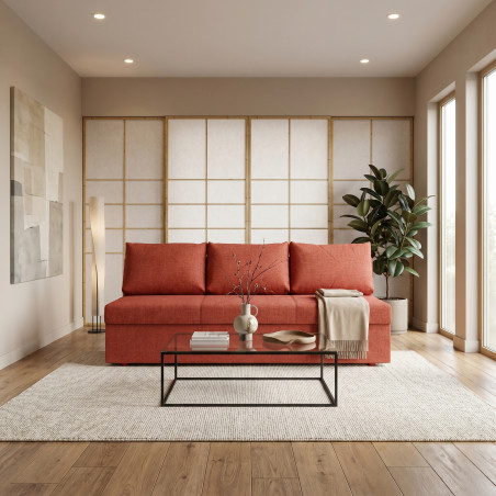 Canapea Extensibila Blue, Cu Lada Depozitare, 3 Locuri, Rosu Savana Rust, 191 Cm-01