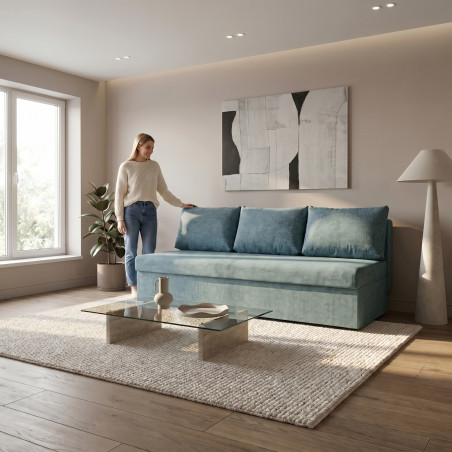 Canapea Extensibila Blue, Cu Lada Depozitare, 3 Locuri, Gusto 72, 191 Cm-01