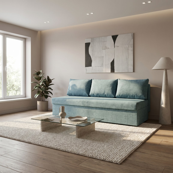 Canapea Extensibila Blue, Cu Lada Depozitare, 3 Locuri, Gusto 72, 191 Cm