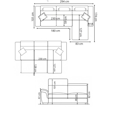 Coltar Extensibil Cu Insula Florida, Interschimbabil Stanga/Dreapta, Cremona 52, 294 Cm-01