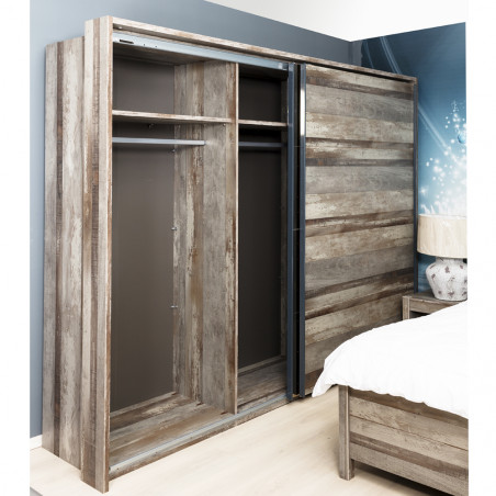 Set Dormitor Moonstone, Driftwood, Pat Cu Dimensiune saltea 180 x 200 cm-01