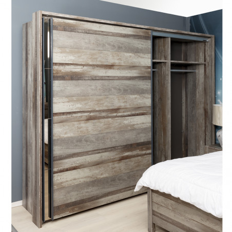 Set Dormitor Moonstone, Driftwood, Pat Cu Dimensiune saltea 180 x 200 cm-01