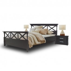 Set Pat Cu 2 Noptiere Brasov, Negru, Dimensiune Saltea 160 x 200 Cm