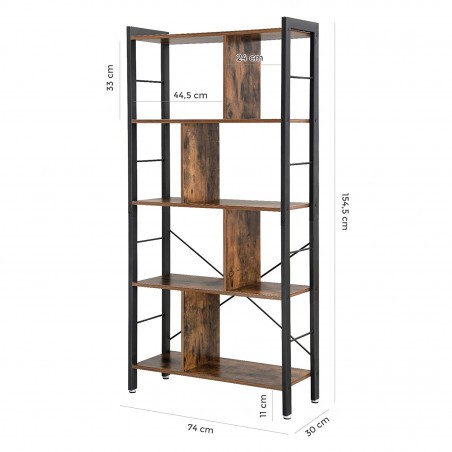 Biblioteca Vintage, Maro Rustic, 154,5 x 74 x 30 Cm-01