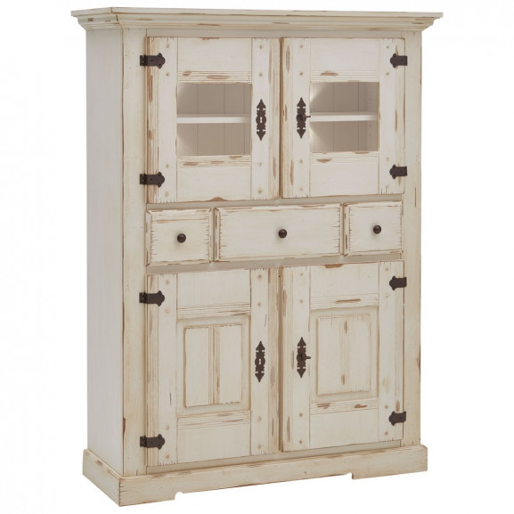 Comoda vertiko Cottage, Cream Antic, 1100 x 440 x 1575 mm.