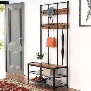Cuier haine Vintage negru lemn rustic 1000