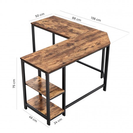 Masa Calculator Cu Polite Vintage Maro Rustic-01