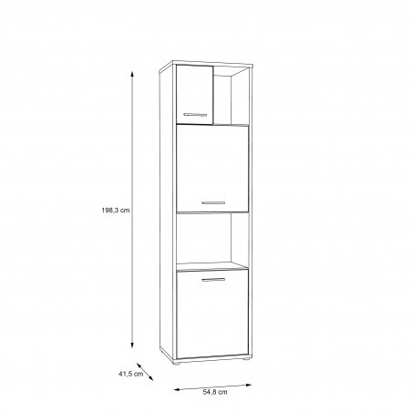 Etajera Chicory, Stejar Riviera Si Alb Si Alb Super Lucios, 54.8 Cm-01