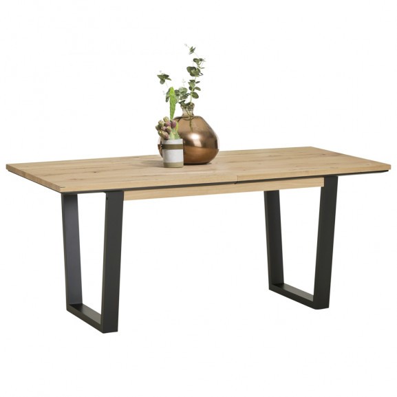 Masa Reno Extensibila, Smoked Oak, Furnir Din Lemn Masiv, 160/210 Cm Mese