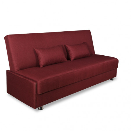 Canapea Extensibila Cu Lada Depozitare Ischia, Rosu, 202 X 88 X 94 Cm-01