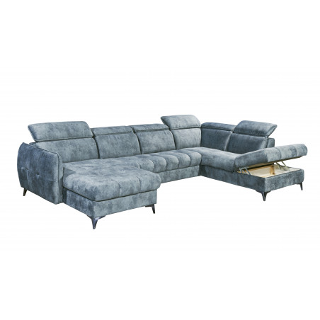 Coltar Extensibil U Cu Lada Depozitare Togo, Dreapta, Smoke Blue, 347 X 82 X 221 Cm-01