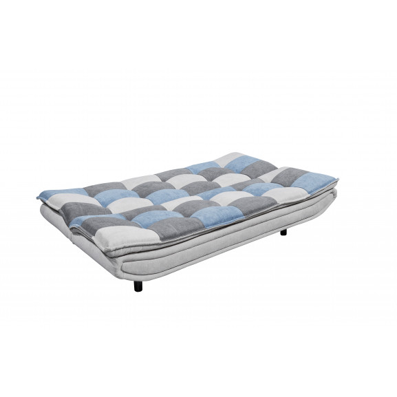 Canapea 3l ext. patch, silver & denim, 1880 x 900 x 890 mm.