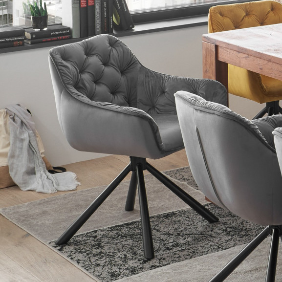 Poze Scaun Rotativ Claire Gri, 57 Cm