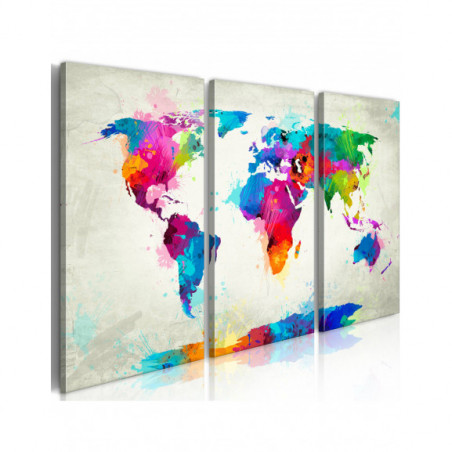 Tablou World Map: An Explosion Of Colors-01