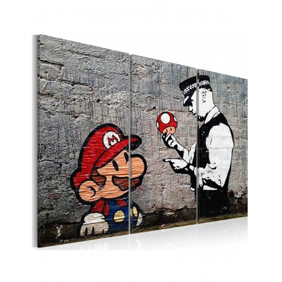 Tablou Super Mario Mushroom Cop By Banksy