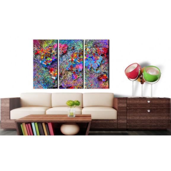 Tablou world map: colourful whirl