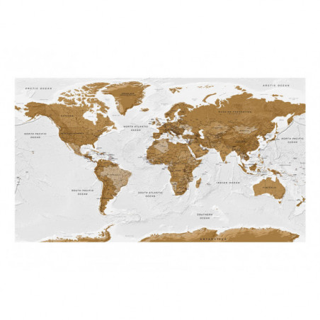 Fototapet Xxl World Map: White Oceans Ii-01