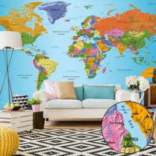 Fototapet Xxl World Map: Colourful Geography Ii