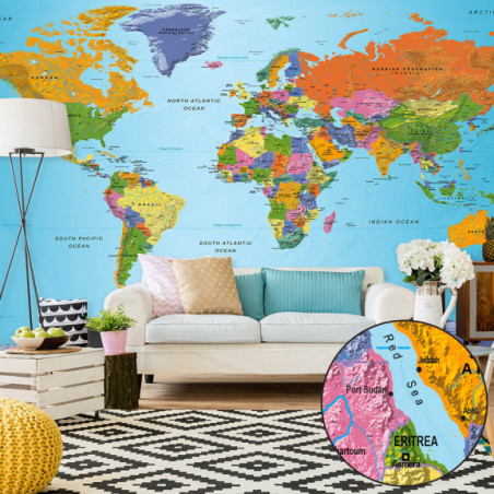 Fototapet Xxl World Map: Colourful Geography Ii-01