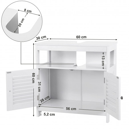 Masca Chiuveta Cottage Alb, 60 Cm-01