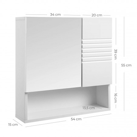 Dulap Suspendat Enterprise, Alb, 54 x 15 x 55 Cm-01