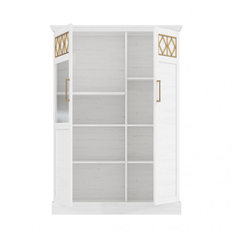 Vitrina cu 2 usi Awenis, Alb, 110 Cm-01