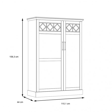 Vitrina cu 2 usi Awenis, Alb, 110 Cm-01