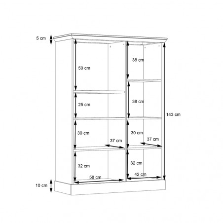 Vitrina cu 2 usi Awenis, Alb, 110 Cm-01