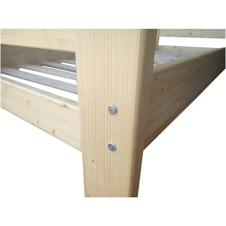 Pat Ramona Dimensiune Saltea 90 x 200 Cm, Lacuit, Lemn Masiv, Natur-01