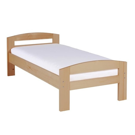 Pat Ramona Dimensiune Saltea 90 x 200 Cm, Lacuit, Lemn Masiv, Natur-01