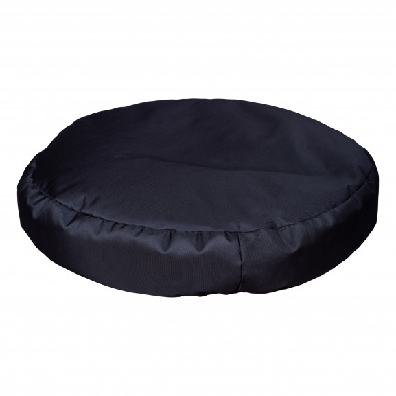 Fotoliu bean bag, interior-exterior, tip puf rotund mic negru
