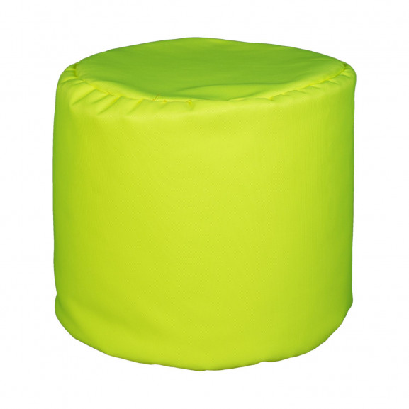 Fotoliu Bean Bag, Interior-Exterior, Tip Taburet Rotund Galben Fluorescent