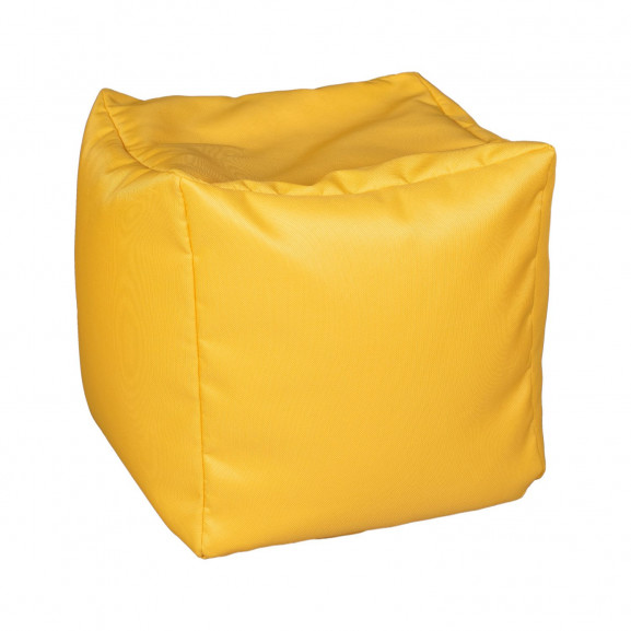 Fotoliu Bean Bag, Interior-Exterior, Tip Taburet Patrat Galben