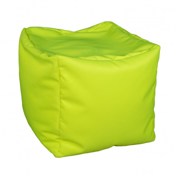 Fotoliu Bean Bag, Interior-Exterior, Tip Taburet Patrat Galben Fluorescent