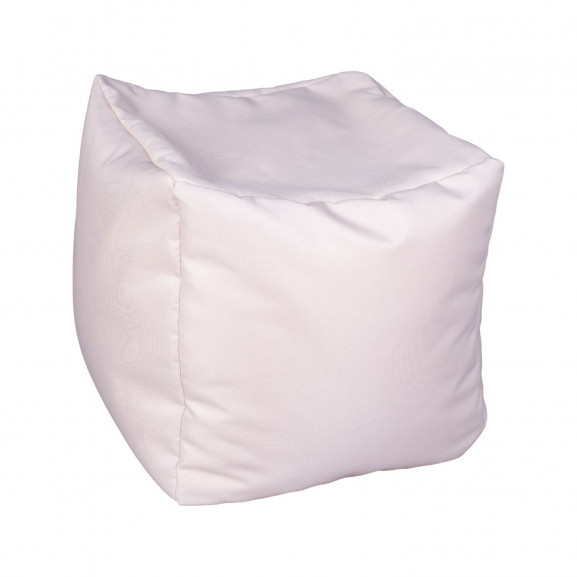 Fotoliu Bean Bag, Interior-Exterior, Tip Taburet Patrat Alb