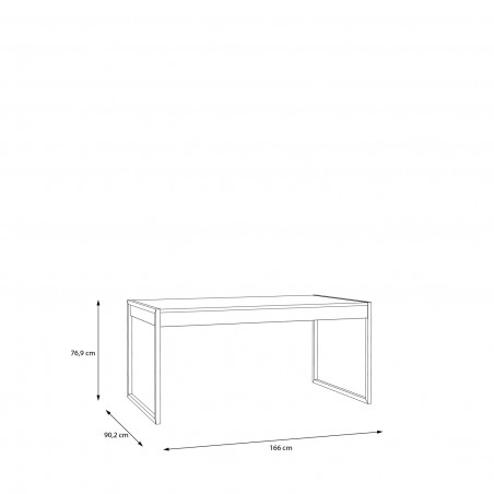 Masa High Rock, Fixa, Stejar Riviera, 166 x 90.2 x 76.9 Cm-01