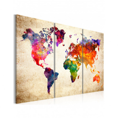 Tablou The World'S Map In Watercolor-01