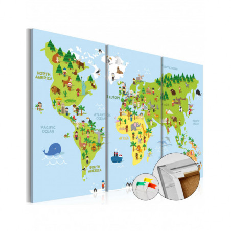 Tablou Din Plută Children'S World [Cork Map]-01