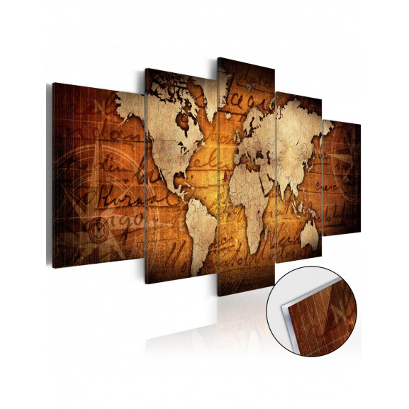 Imagine Pe Sticlă Acrilică Acrylic Prints – Bronze Map I