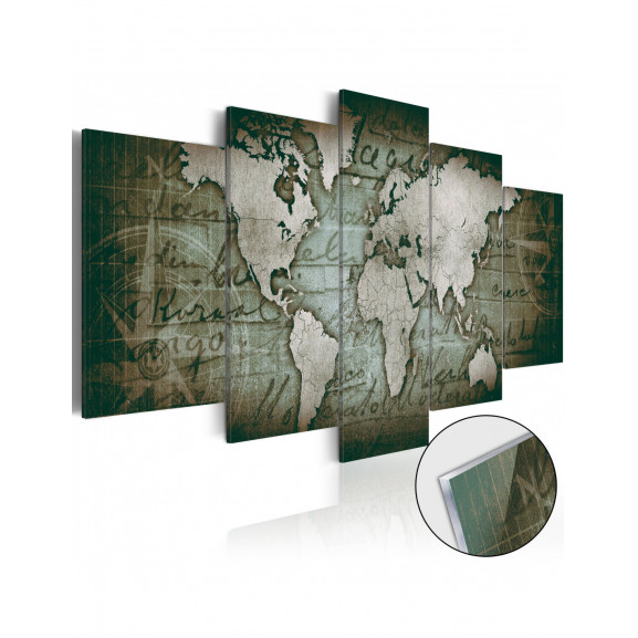 Imagine Pe Sticlă Acrilică Acrylic Prints – Bronze Map Iii