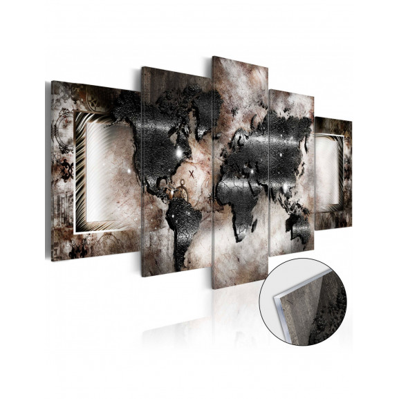 Imagine Pe Sticlă Acrilică Graphite Map [Glass]