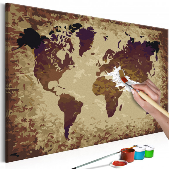 Pictatul Pentru Recreere World Map (Brown Colours)