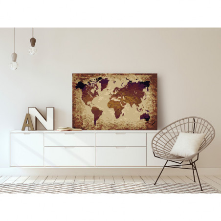 Pictatul Pentru Recreere World Map (Brown Colours)-01