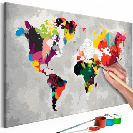 Pictatul Pentru Recreere World Map (Bright Colours)-01