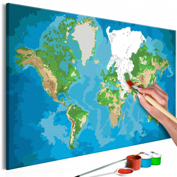 Pictatul Pentru Recreere World Map (Blue & Green)